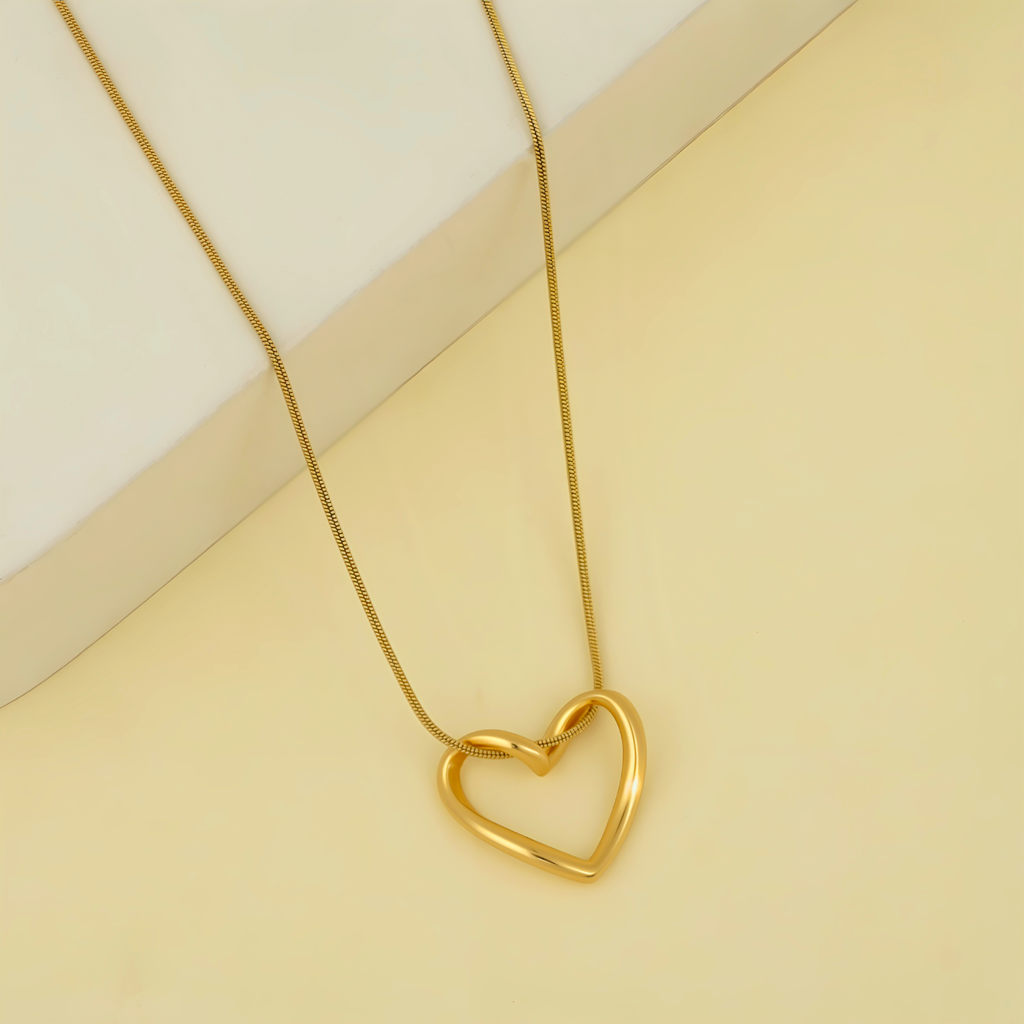 Golden Knot Heart Pendant Necklace