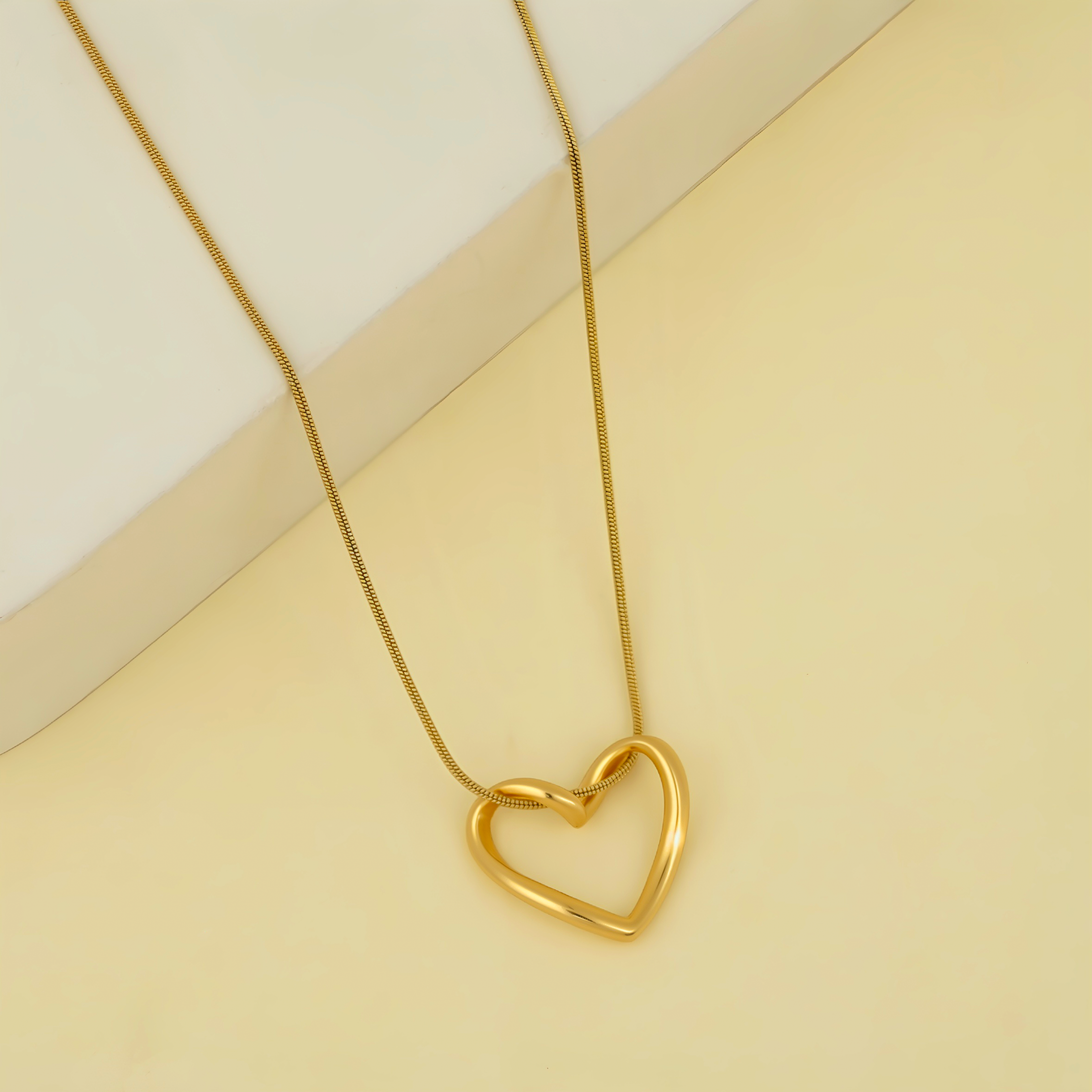Golden Knot Heart Pendant Necklace