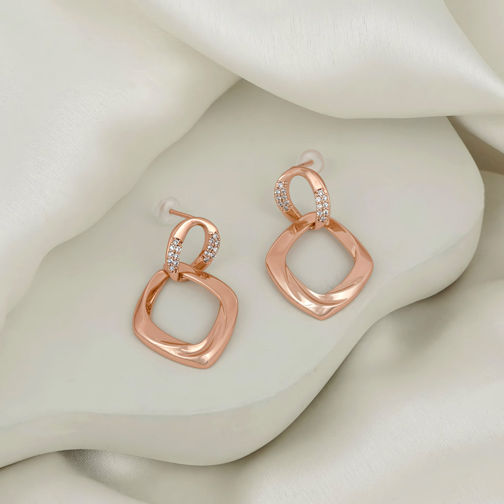 Open Square Drop Earrings
