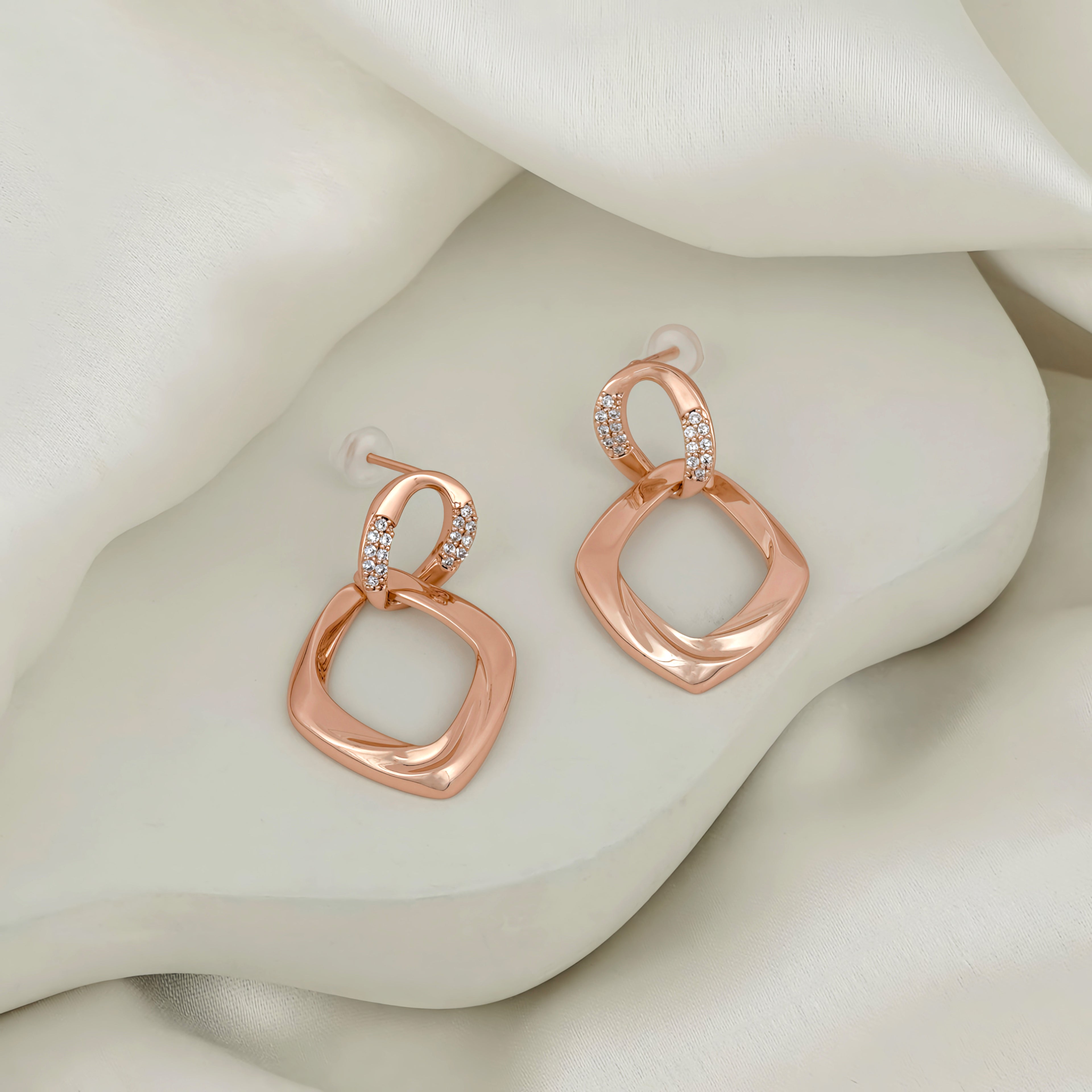 Open Square Drop Earrings