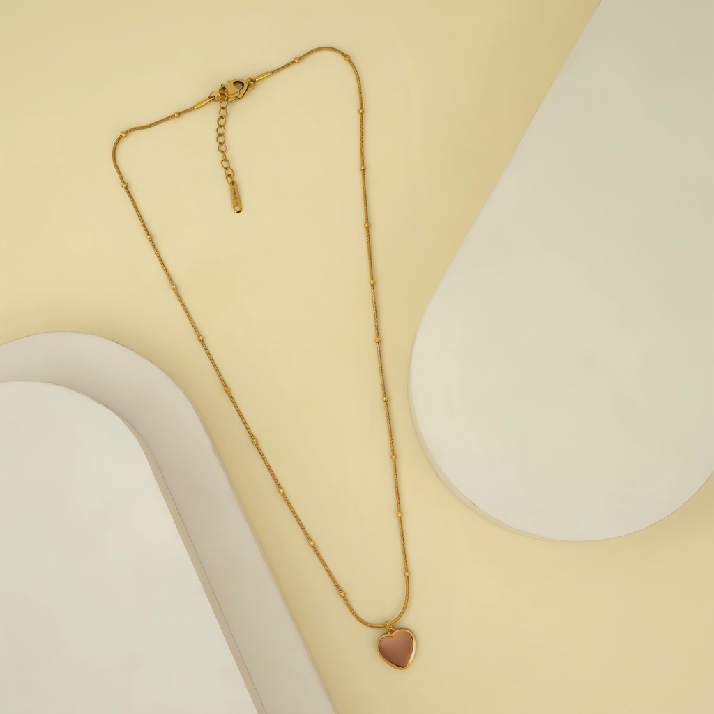 Pink Heart Charm Necklace