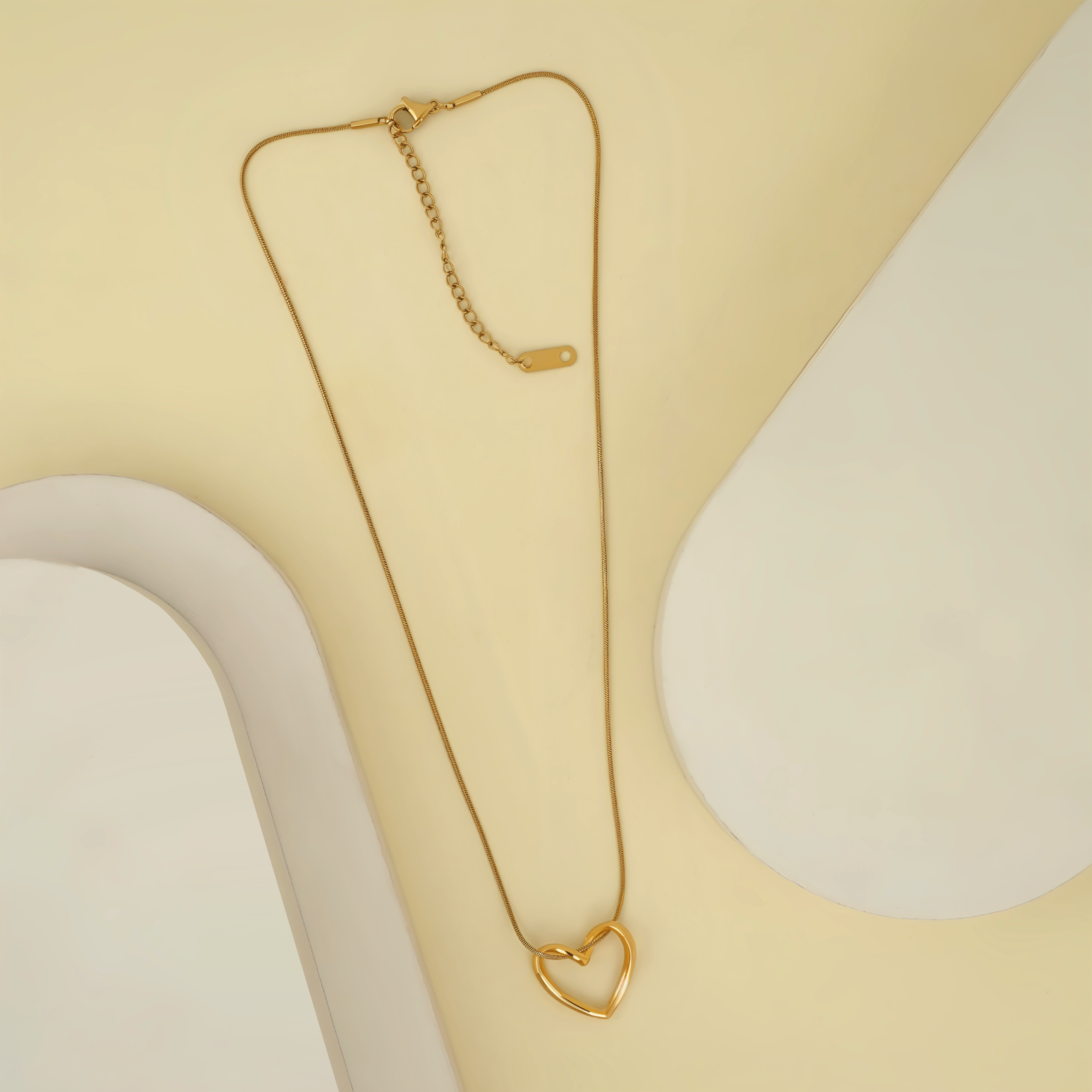 Golden Knot Heart Pendant Necklace